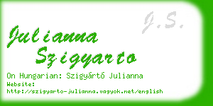 julianna szigyarto business card