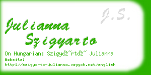 julianna szigyarto business card